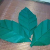 Folded Paper Leaf - three finished leaves