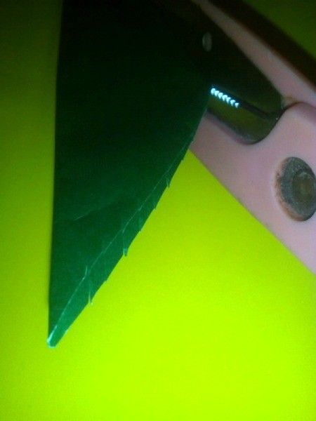 Folded Paper Leaf - add rose leaf edge details