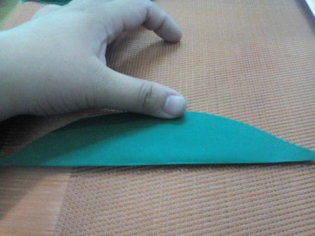 Folded Paper Leaf - press down the center fold