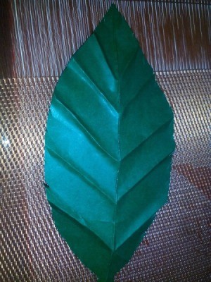 Folded Paper Leaf - leaf with side veins