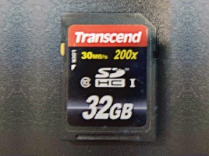 A SD card for storing data.