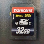 A SD card for storing data.