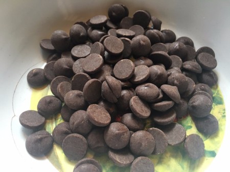 chocolate chips in bowl