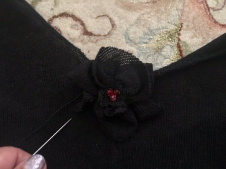 Mini Flower Crop Top from Leggings - place flower in center of the crop