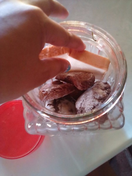 Keeping Cookies Soft - bread slice down in jar
