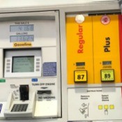 A gas pump before pumping gas.