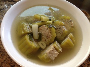 Stuffed Bitter Melon Soup in bowl