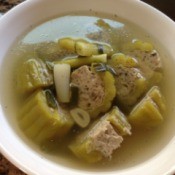 Stuffed Bitter Melon Soup in bowl