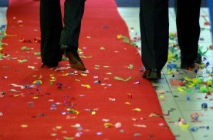 Confetti on Red Carpet