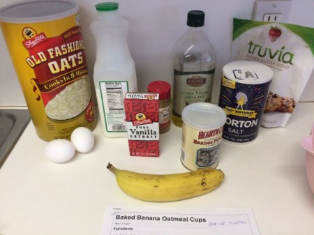 Baked Banana Oatmeal Cups ingredients