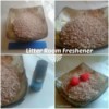 Cat Litter Room Freshener - small bowl filled with scented litter and topped with strawberry shaped clips