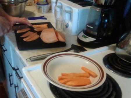 cutting Sweet Potato Fries