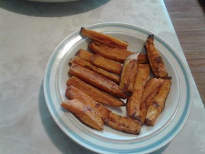 Roasted Sweet Potato Fries on plate