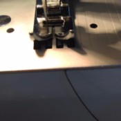 Sewing Machine Wheel Not Turning - closeup of needle and foot