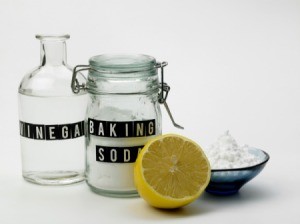 Vinegar, baking soda, and lemon