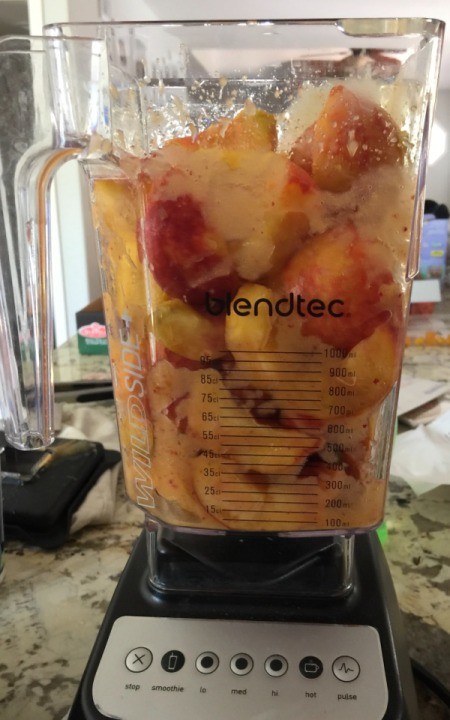 peaches in a blender