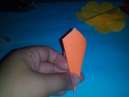 Layered Paper Flowers - fold cone in half