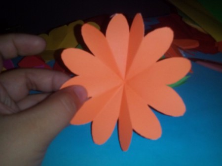 Layered Paper Flowers - open to reveal 12 slim petals or 6 heart shapes