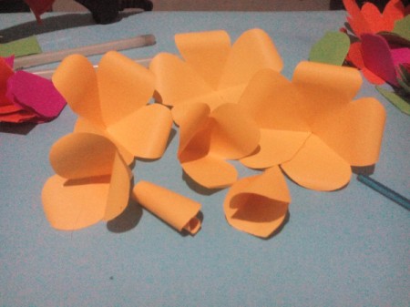 Layered Paper Flowers - glue