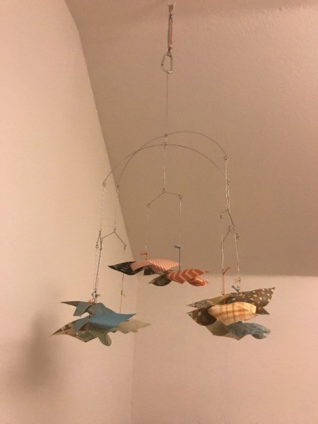 Handmade Pinwheel Mobile - another view