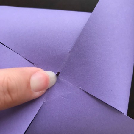 Handmade Pinwheel Mobile - secure the brad from the underside