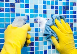 Spraying Tile Cleaner
