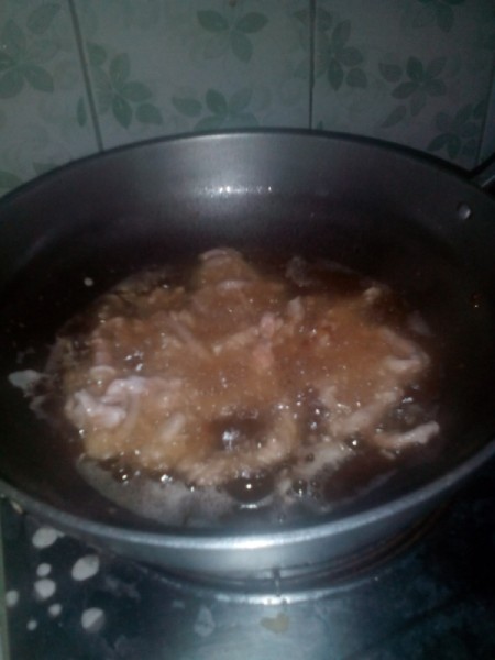 Isaw frying in oil