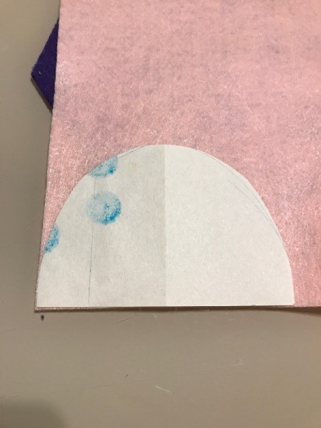 Pennant Flag Wall Decor - main rainbow shape on pink felt