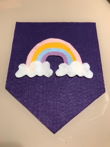 Pennant Flag Wall Decor - lay shapes out on base felt