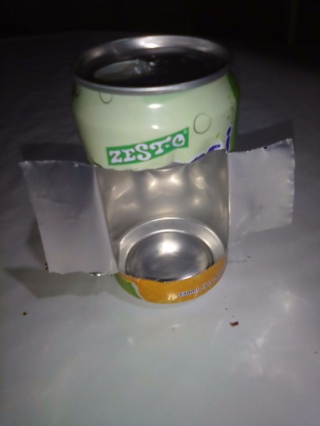Recycled Can Candle Holder - opening for candle