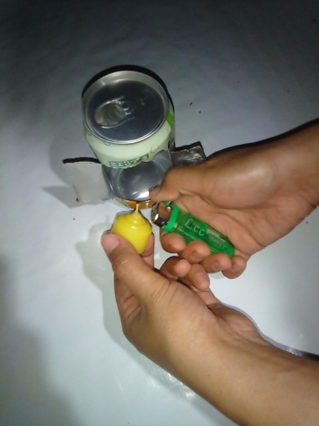 Recycled Can Candle Holder - light candle