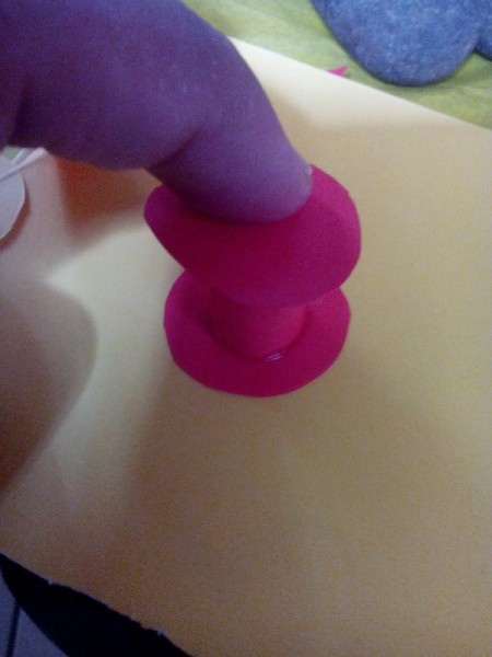 Father's Day Rock Art - cover the top with the other circle and set aside