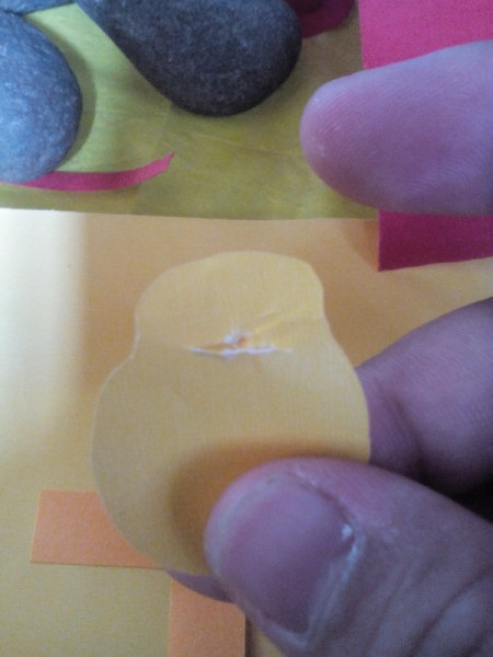 Father's Day Rock Art - on the circle with the extension cut a slit