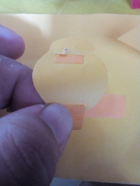 Father's Day Rock Art - fold the other ends under and glue