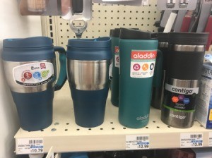 Compare Prices for the Best Value - travel mug on shelf