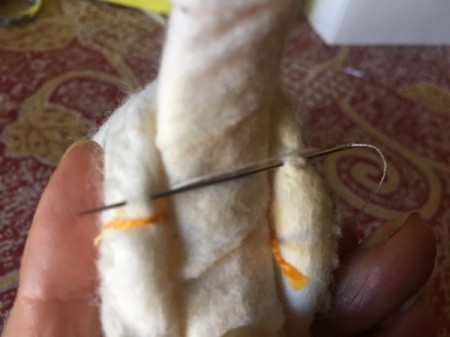 DIY Unicorn Headband - sewing horn to the headband