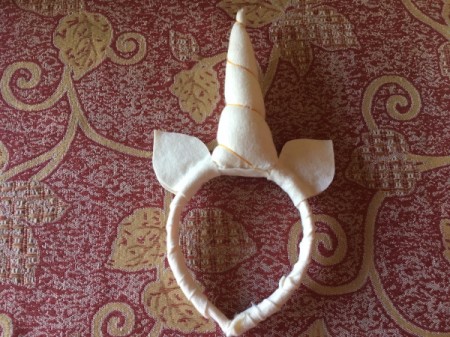 DIY Unicorn Headband - ears glued on