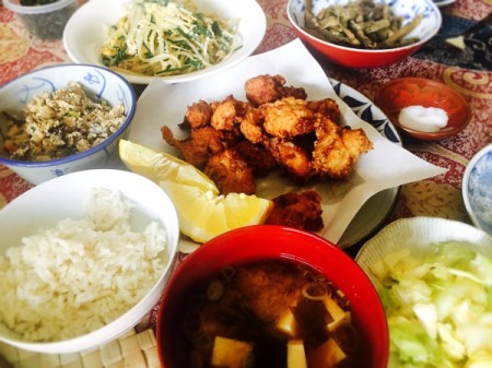 Japanese Style Fried Chicken (Karate) with other dishes