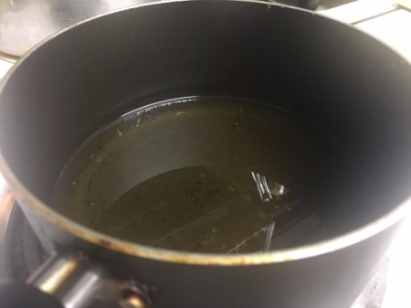 heating oil in pan