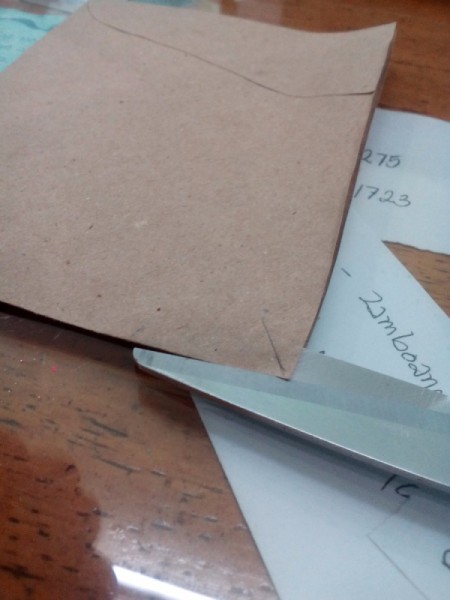 Budget Organizer Notebook - cut down the side of envelop pocket about 1 inch