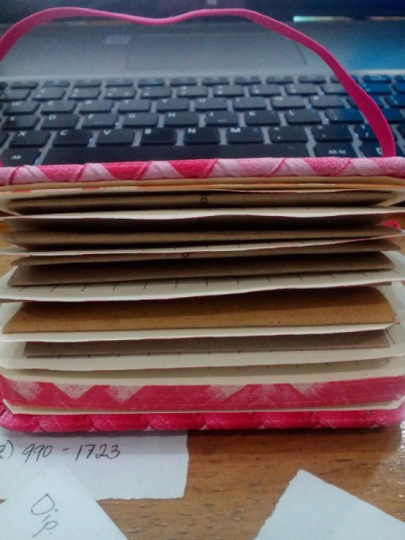 Budget Organizer Notebook - side view of notebook with envelopes inside