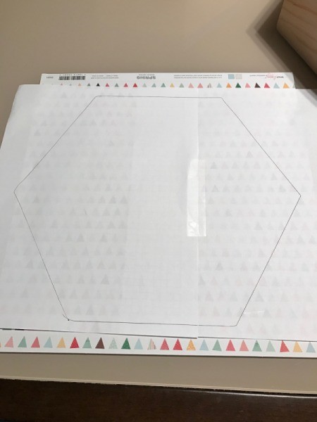 Honeycomb Hexagon Personalized Shelf - pattern will be used to cut decorative paper for inside the shelf