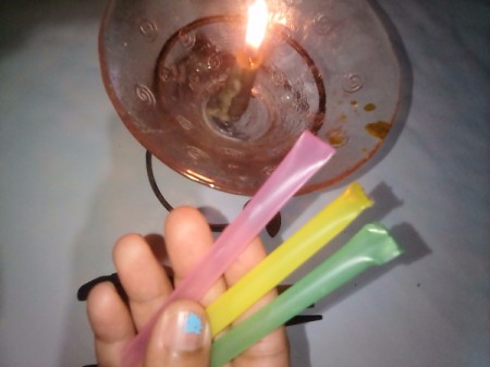 Drinking Straw as Small Travel Containers - sealed ends