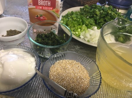 Herb and Yogurt Soup ingredients