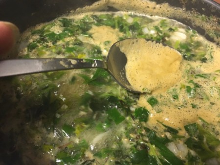 removing foam from soup