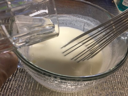 mixing yogurt and water