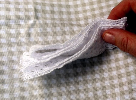 Shaggy Bow Hair Clip - continue folding concertina style every 5 inches