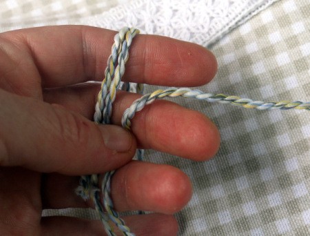 Shaggy Bow Hair Clip - wrap a length of cord 3 times around your fingers