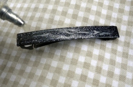 Shaggy Bow Hair Clip - apply glue to the hair clip