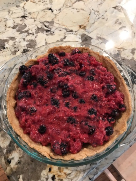 baked crust filled with berry filling